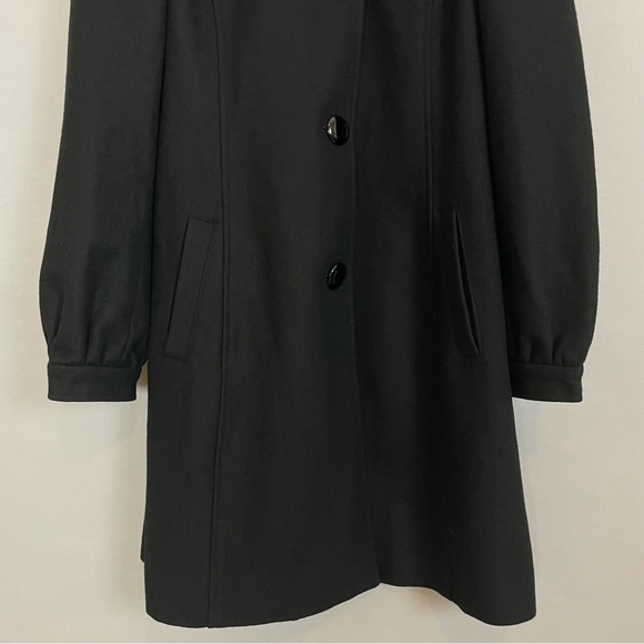 GUESS Coat Wool Blend Women Black Rounded Collar Size Medium Car‎ Coat Feminine - Picture 7 of 13